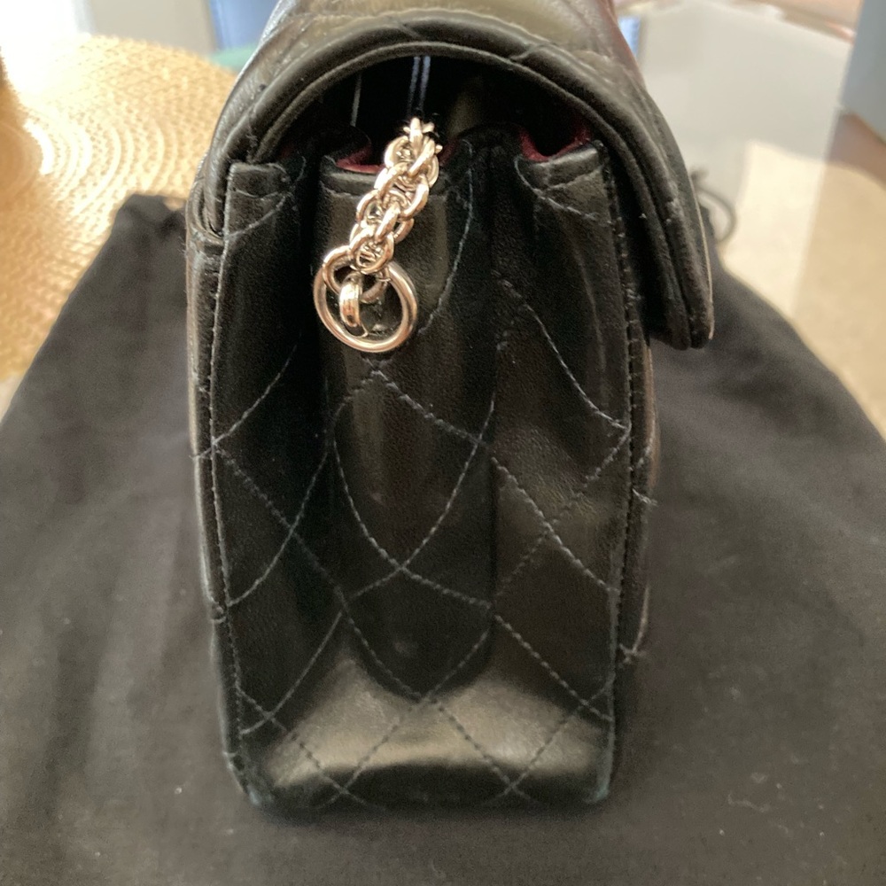 Pre-Loved Authentic CHANEL Black Leather Handbag - Picture 6 of 12